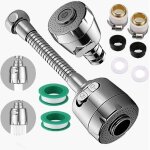 2pcs mousseur robinet - 360� pivotant - a�rateur de robinet avec tuyau prolong� - universel �conomiseur ...