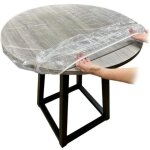 2pcs nappe ajustée en vinyle nappe ronde transparente à bords élastiques couverture de table imperméable ... 2pcs nappe ajustée en vinyle nappe ronde transparente à bords élastiques couverture de table imperméable ...