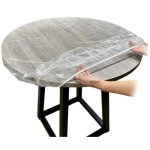 2pcs nappe ajuste en vinyle nappe ronde transparente  bords lastiques couverture de table impermable ...