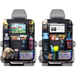 2pcs organisateur de voiture, protecteur de si�ge arri�re kick mats noir