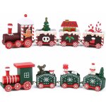2pcs petits train de nol en bois ornement pendentif train caravane forme bonhomme de neige pre nol ...