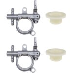 2pcs pompe  huile de trononneuse avec engrenage  vis sans fin compatible avec scie  chane 25cc / ...