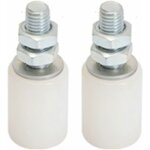 2pcs poulie de porte coulissante, roulettes pivotantes, roue avec roulements � billes, plaque de guidage, ...