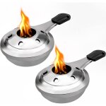 2pcs rchaud  alcool portable en acier inoxydable, brleur d'alcool dtachable pour fondue, brleur ...