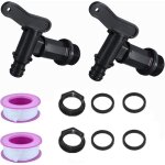 2pcs robinet cuve plastique, adaptateur de bo�te de rangement d'eau ibc 3 / 4  robinet pour citerne de ...