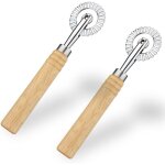 2pcs roulette patisserie, coupe p�te roulette avec manche en bois roue de coupe ravioli fabrication de ...