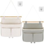 2pcs sac de rangement suspendu salle de bain organisateur de porte vide poche mural rangement tissu mural ...
