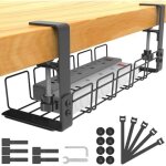 2pcs sous le kit de gestion des c�bles pour bureau sans per�age, chemin de c�bles pour bureau pour g�rer ...