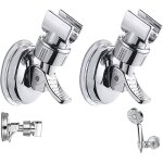 2pcs support de pomme de douche r�glable amovible support mural de douche ventouse support de t�te de ...