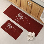 2pcs tapis cuisine devant evier antid�rapant tapis de sol absorbant lavable d�coration, rouge, motif ...