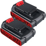 Pdstation - 2x pour black + decker batterie 18v 3. 8ah li - ion pour black et decker 18v outils de jardin ...