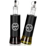 2x bouteilles en verre avec distributeur d'huile d'olive et de vinaigre 300 ml