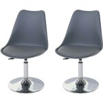 [jamais utilis] 2x chaise pivotante malm t501, rglable en hauteur, similicuir, gris fonc