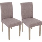 Hhg - jamais utilis] 2x chaise de sjour littau, tissu gris, pieds: structure chne