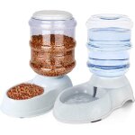 2x distributeur croquettes et eau - accessoire pour chat et chien - 2x gamelle automatique nourriture ...