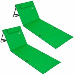 Detex 2x tapis de plage vert 158x56cm transat rembourr avec dossier pliable natte de plage transportable ...