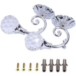 2x m�tal cristal verre rideau retenue mur fen�tre draperie embrasse crochets porte - cintre argent