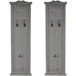 Hhg - jamais utilis] 2x patre, portemanteau, vestiaire ouvert, 28x3, 5x109cm, shabby, vintage, gris ...