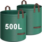 2x sac dechets verts 500l, resistant ind�chirables sac jardinage dechets avec 4 poign�es r�sistantes, ...