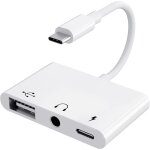 3 en 1 : adaptateur usb - c vers jack 3, 5 mm avec port de charge et adaptateur usb otg, r�partiteur ...