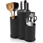 3 en 1 blocs à couteaux vides universel, support à couteaux de cuisine, rond rangement couteaux de cuisine, ... 3 en 1 blocs à couteaux vides universel, support à couteaux de cuisine, rond rangement couteaux de cuisine, ...
