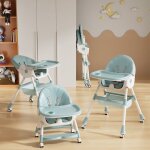 3 en 1 chaise haute bébé enfant réglable, transat inclinable enfant chaise avec roues universelles, avec ... 3 en 1 chaise haute bébé enfant réglable, transat inclinable enfant chaise avec roues universelles, avec ...