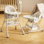 3 en 1 chaise haute bébé enfant réglable, transat inclinable enfant chaise avec roues universelles, avec ... 3 en 1 chaise haute bébé enfant réglable, transat inclinable enfant chaise avec roues universelles, avec ...