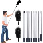 3, 2 m brosse nettoyage gouttire, perche de nettoyage telescopique brosse outil nettoyage toiture facile ...