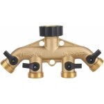 Memkey - 3 / 4 pouce en laiton 4 tuyaux tuyau splitter buse commutateur robinet connecteurs robinet diviseur ...