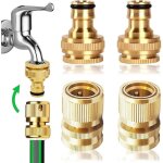 3 / 4 raccords rapides pour tuyau d'arrosage, connecteurs d'extr�mit� de tuyau rapide en laiton, lot ...