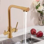 3 types d'accessoires pour robinets d'eau potable : robinet pour lavabo, robinet pour �vier de cuisine, ...