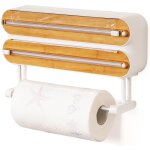 3 in 1 derouleur film alimentaire avec porte sopalin cuisine, distributeur film alimentaire, magn�tique ...