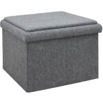 Dunedesign - tabouret 3 - en - 1 avec bac rangement & plateau - 56x56x40 cube de rangement feutre