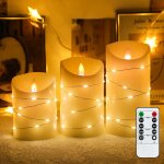 3 led bougies sans flamme, lumières de bougies, bougies à piles piliers en verre blanc pur mode de flamme ... 3 led bougies sans flamme, lumières de bougies, bougies à piles piliers en verre blanc pur mode de flamme ...