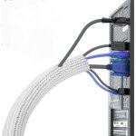 3 m�tre blanc gaines c�ble 12 20mm souple ajustable, gestion des c�bles rangement tress�e fendue en pet, ...