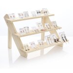 3 niveaux pr�sentoir en bois, porte - boucles d'oreilles et porte - bague d�tachable en bois non fini ...