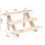 3 niveaux pr�sentoir en bois porte - boucles d'oreilles et porte - bague d�tachable en bois non fini ...