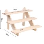 3 niveaux pr�sentoir en bois porte - boucles d'oreilles et porte - bague d�tachable en bois non fini ...