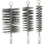 3 pcs brosses de ramonage chemin�e brosse m�tallique pour tuyau de po�le, goupillon pour chemin�e et ...