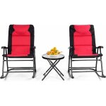 3 pcs ensemble de fauteuil à bascule et table basse pliante, 2 chaise berçante avec 1 table ronde en ... 3 pcs ensemble de fauteuil à bascule et table basse pliante, 2 chaise berçante avec 1 table ronde en ...