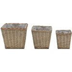3 pcs lits sur�lev�s?jardini�re osier avec doublure en pe cfw96174