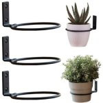 3 pcs noir support pot de fleur diam�tre 15cm anneau supports muraux en m�tal pour pot de fleurs avec ...