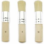 Memkey - 3 pcs pinceau en bois pinceau en poils pinceau  pochoir utilisation pour la peinture  l'huile, ...