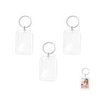 3 pcs porte - cls photo, porte - cl acrylique transparent, personnalis porte clef , vierge rectangle ...