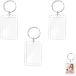 3 pcs porte - cls photo, porte - cl acrylique transparent, personnalis porte clef , vierge rectangle ...