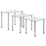 Design in - 3 pcs tables gigognes transparent verre tremp� cfw93065