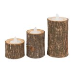 Lot de 3 photophores marron glac 11cm naturel - paris prix