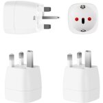 [jamais utilis]3 pices adaptateur prise anglaise, adaptateur prise avec dispositif de protection de ...