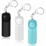 3 pices alarmes personnelles, sirne prive bruyante 130 db avec lumire led, porte - cls d'alerte ...