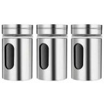 3 pi�ces bo�tes � �pices avec couvercle pivotant, bouteille d'assaisonnement en acier inoxydable, pot ...